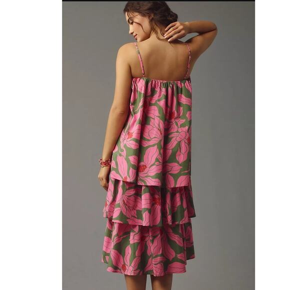NWT Anthropologie Corey Lynn Calter Tie-Shoulder Tiered Midi Dress $268 PLUS 1X - Picture 5 of 6